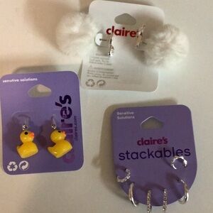 Claire’s Earrings Bundle of 3 New